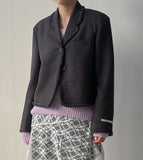 Fringe 3 Button Overfit Crop Jacket