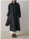 [handmade/wool90%] Mohair Hidden Robe Handmade Long Coat