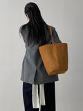 [wool20%] Stripe loose-fit single blazer
