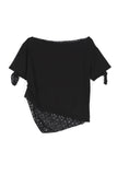 Lace carry diagonal tee