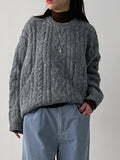 Angora Cable Overfit Long Knit