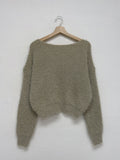Leaf Boatneck Crop Knit