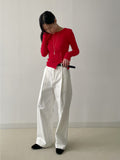 Bella Wool Slit Knit T-Shirt