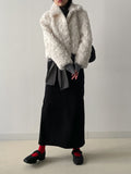 Teddy banding H-line long skirt