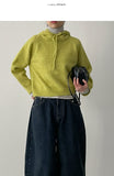 Stripe Fleece Turtleneck T-Shirt