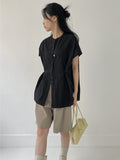 Lace Pintuck Half Blouse