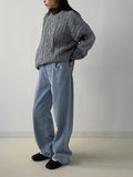 Angora Cable Overfit Long Knit