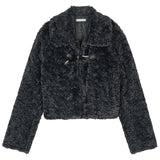 Earth belted fur shearling jacket