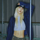 TWO TONE HEAVY KNIT ZIP UP