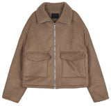 Rough shearling leather jacket