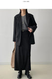 [wool20%] Stripe loose-fit single blazer