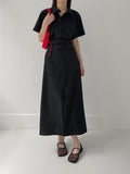 [Short sleeve ver.] Purette Wrap Loose Fit Shirt