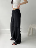 Back Shirring Stopper Nylon Wide Pants