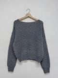Leaf Boatneck Crop Knit