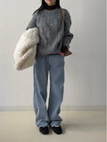 Angora Cable Overfit Long Knit