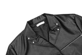 Cut Sleeve Crop Leather Jacket