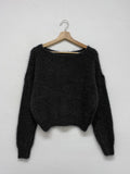Leaf Boatneck Crop Knit