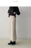 Teddy banding H-line long skirt