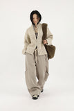 Normcore mix knit zip-up