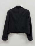 Fringe 3 Button Overfit Crop Jacket