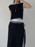 [set] Dining layered knit two-piece