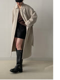 [handmade/wool90%] Mohair Hidden Robe Handmade Long Coat