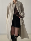 [handmade/wool90%] Mohair Hidden Robe Handmade Long Coat