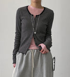 Wave Stripe Cardigan T-Shirt