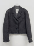 Fringe 3 Button Overfit Crop Jacket