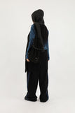 Side denim track pants