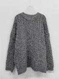 Angora Cable Overfit Long Knit
