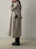 [handmade/wool90%] Mohair Hidden Robe Handmade Long Coat