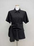[Short sleeve ver.] Purette Wrap Loose Fit Shirt