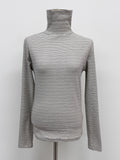 Stripe Fleece Turtleneck T-Shirt