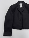 Fringe 3 Button Overfit Crop Jacket