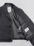 Fringe 3 Button Overfit Crop Jacket