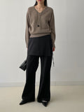 Demure V-neck Raglan Knit