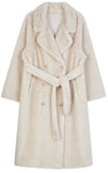 Harmo belted shearling long coat