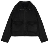 Rough shearling leather jacket