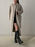 [handmade/wool90%] Mohair Hidden Robe Handmade Long Coat