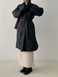 Teddy banding H-line long skirt