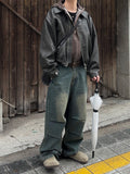 Berlin Crack Washing Leather Jacket