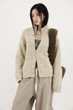Normcore mix knit zip-up