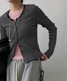 Wave Stripe Cardigan T-Shirt