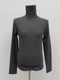 Stripe Fleece Turtleneck T-Shirt