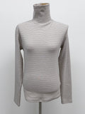Stripe Fleece Turtleneck T-Shirt