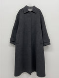 [handmade/wool90%] Mohair Hidden Robe Handmade Long Coat