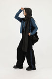 Side denim track pants