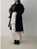 Teddy banding H-line long skirt