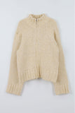 Normcore mix knit zip-up